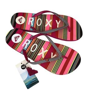ROXY Mimosa IV Women’s Colorful Stripes Flip Flop Sandals 9 - 10